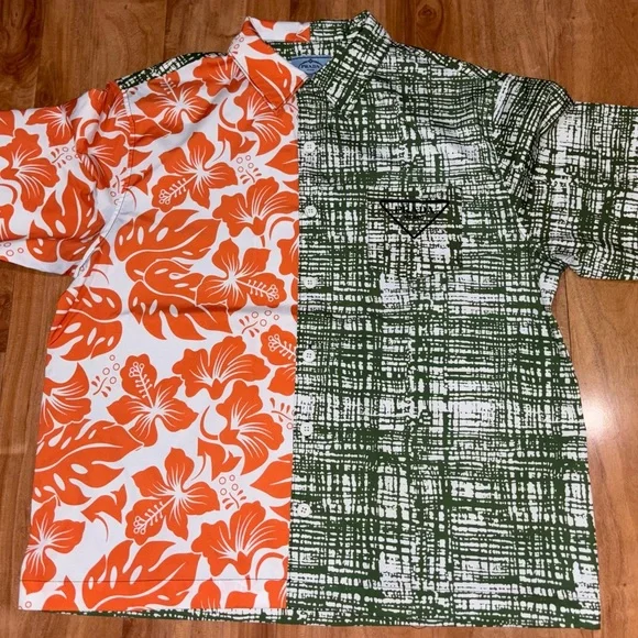 Prada - green/orange/white Printed cotton Shirt